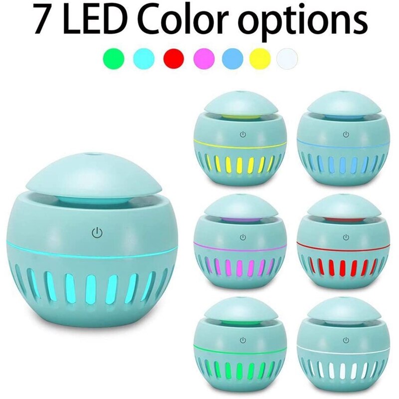 Hollow Out USB Home Silent Bedroom Atomizing Humidifier Diffusers Mini Portable Cool Mist Humidifier with 7 Color Lights