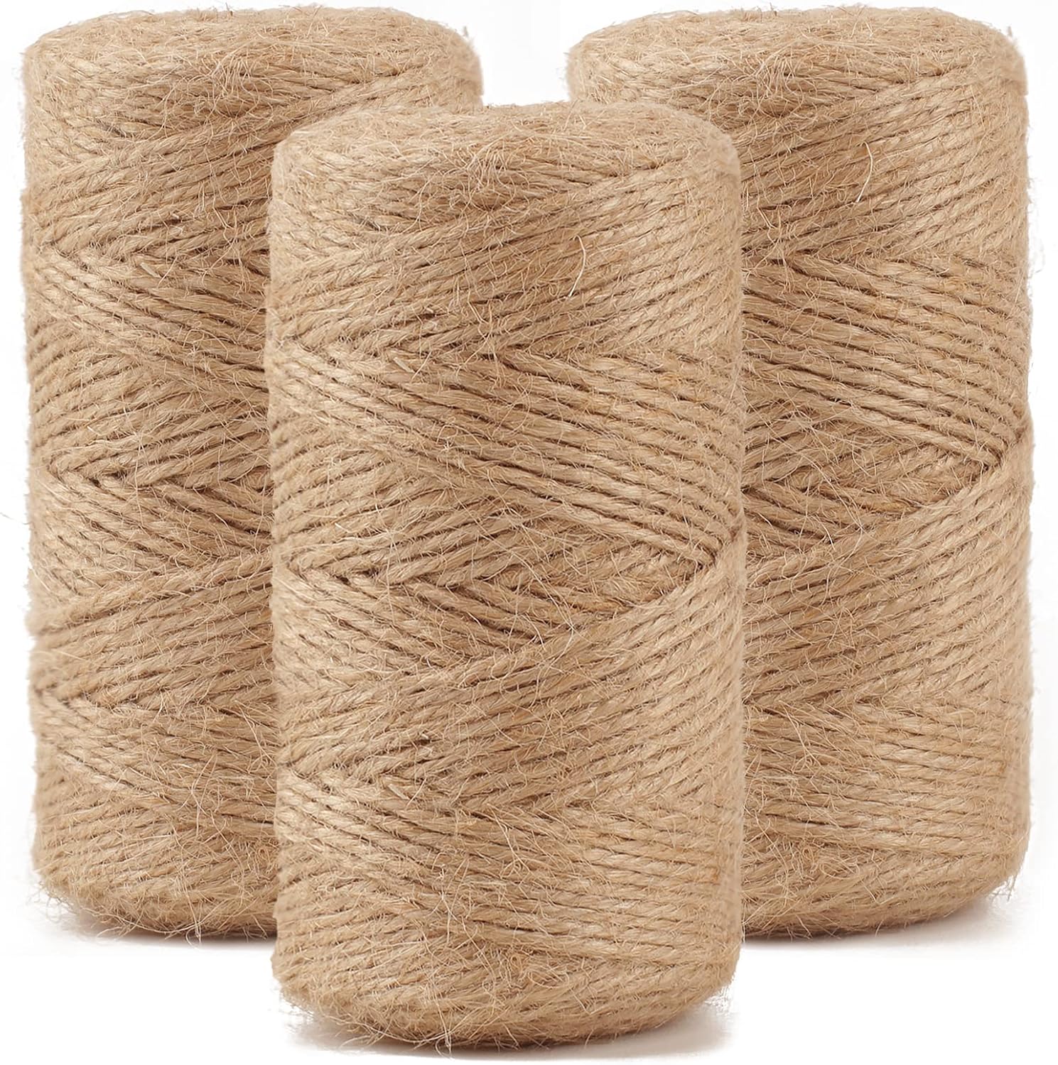 Spago di iuta naturale, spago da 1,5 mm, spago di canapa sottile per piante da giardinaggio, confezioni regalo, decorazioni per matrimoni, corde da imballaggio