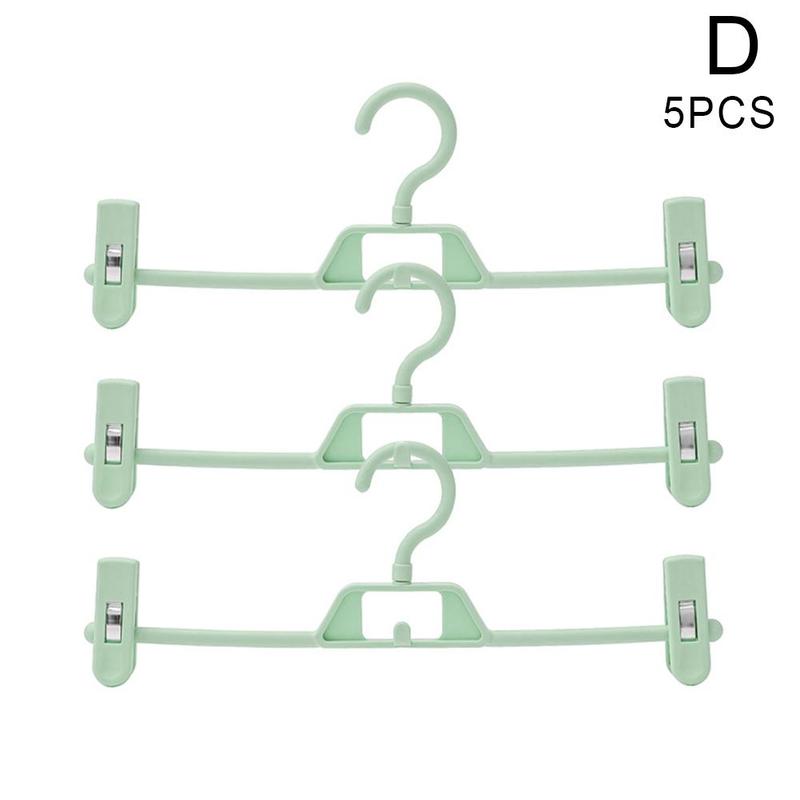 5 PCS Coat Hangers Clothes Closet Pant Trouser Skirt Multifunction Plastic Rack Non-slip Racks Storage Clip Drying Pants Ra V8Z7: green