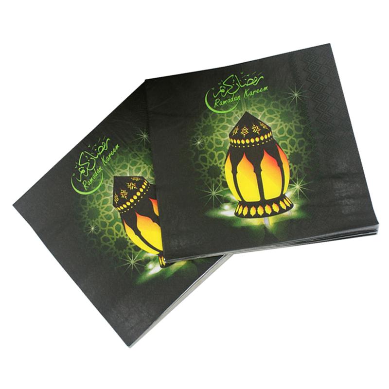 40pcs Ramadan Servetten Kleurrijke Wegwerp Arabische Stijl Print Papieren Handdoek Servetten Tissue voor Party Festival