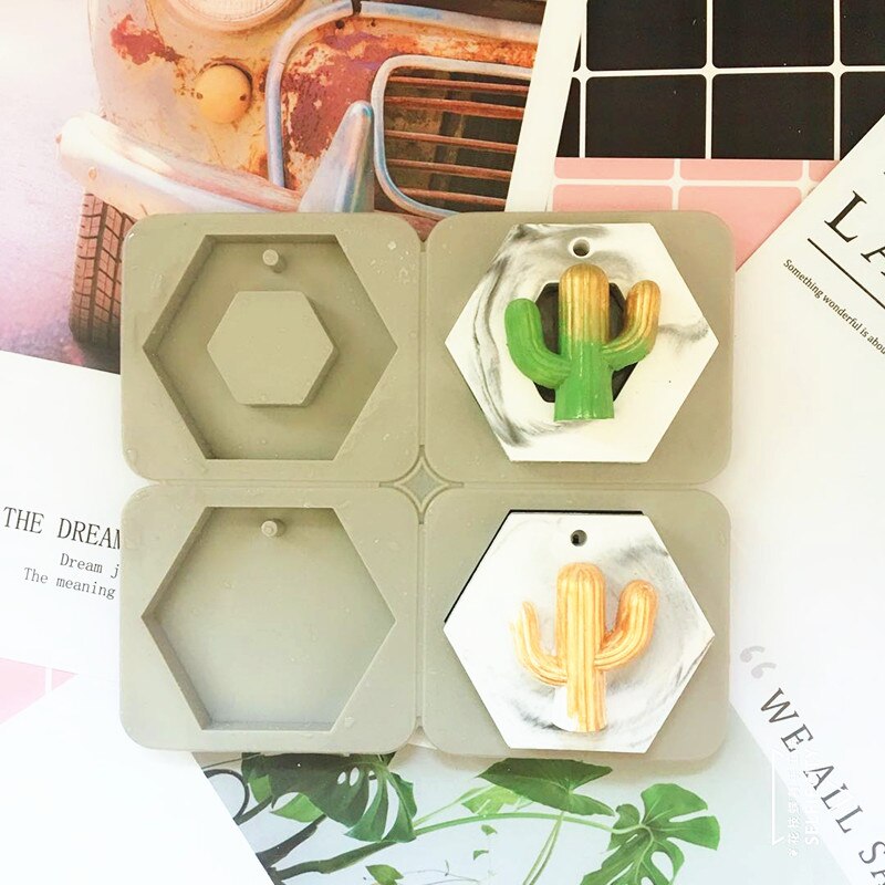 Hexagon aromaterapi gips silikonform aromatiska vaxskivor form diffusa sten handgjorda hängande silikonform