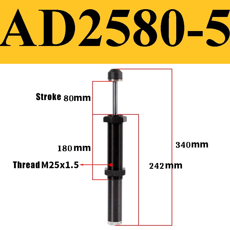 Hydraulischen Einstellbaren Stoßdämpfer AD Serie AD1425 AD2050 Öl Hydraulische Puffer für AD1410 AD1412 AD1612 AD2020 AD2525 Absorber: AD2580-5