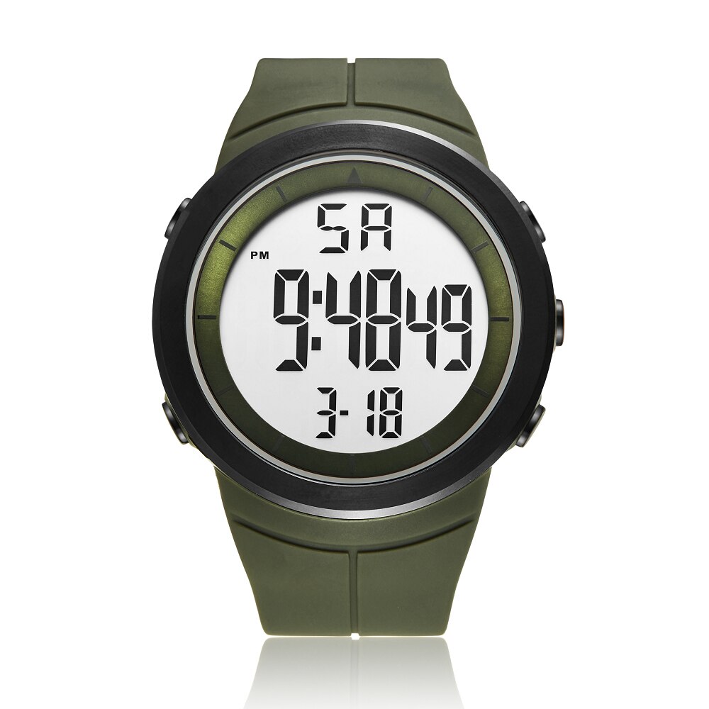 Ohsen Mode Lcd Digitale Mannen Horloge 50M Waterdichte Leger Greenoutdoor Sport Hand Mannelijke Klokken Relogio Masculino: Green watch