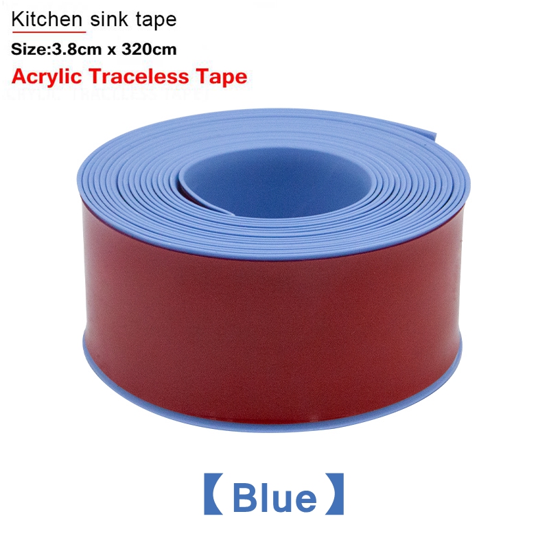 Pvc Zelfklevende Badkamer Tape Stickers Douche Wastafel Bad Afdichtstrip Tape Pvc Waterdicht Muursticker Voor Badkamer Keuken: 3.2M Acrylic BLUE