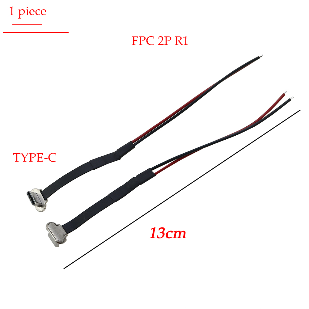 USB C tipo C FPC 2 pines 3 pines con resistencia R1 Cable plano suave Cable de carga macho extensión de Cable de carga de carga rápida para teléfono: Blanco