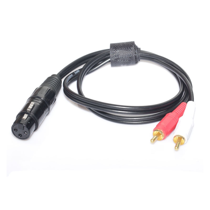 2X 1.5M/ 5Ft Stereo Audio Splitter Patch Y Cable Cord 1 XLR Female to 2 RCA Male Plug