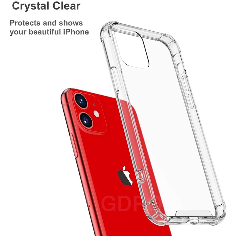 Shockproof Phone Cases For iPhone 11 Pro X Xs Max 12 Transparent Silicone Case For iPhone 7 8 6 Plus SE XR Case Back Cover