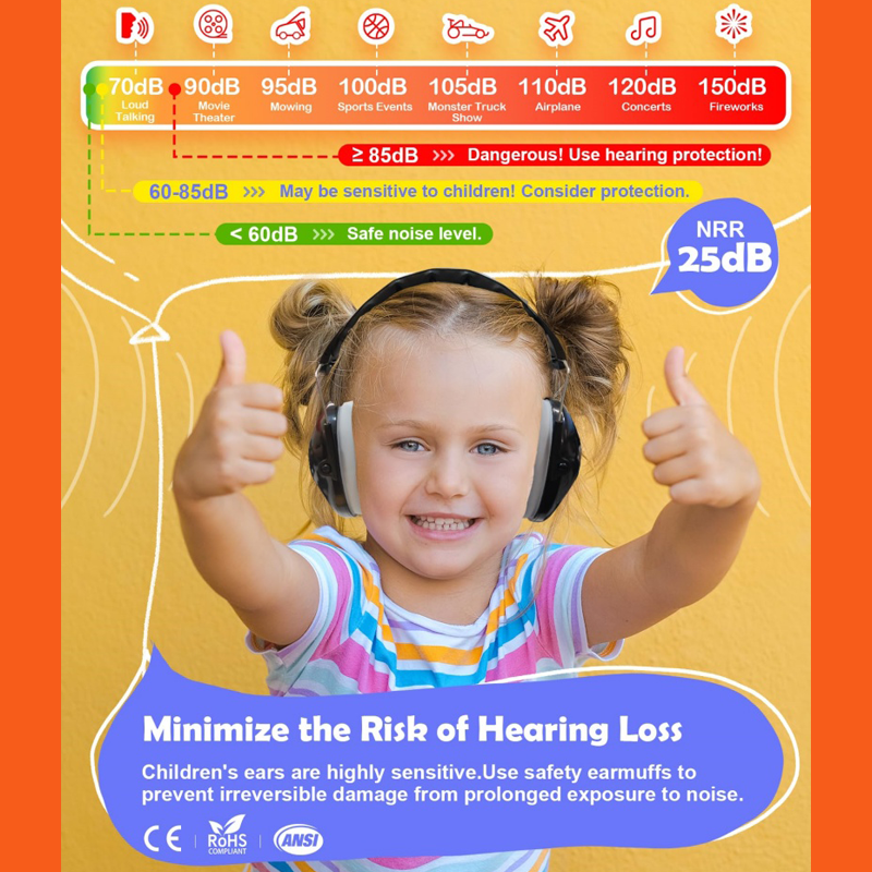 Prohear kinderoorkappen zwart, veiligheidsgehoorbescherming, verstelbaar, roze ruisonderdrukking, gehoorbescherming voor peuters en kinderen