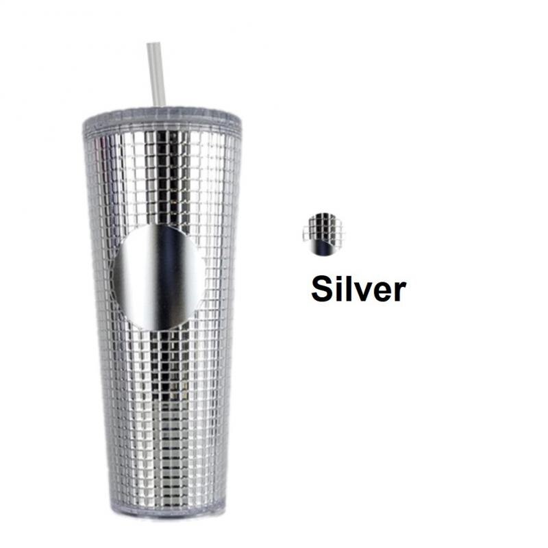Tasse à café diamant 710ml, avec paille, Double couche en plastique, avec grille de maïs, déesse rayonnante: 06