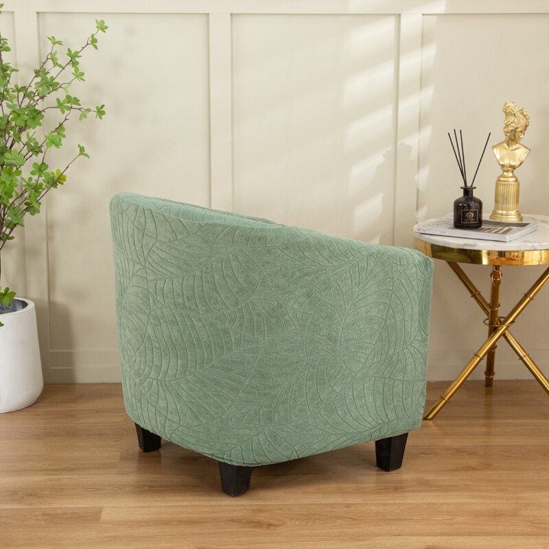 Club Stoel Hoes Stretch Vat Stoelbekleding Jacquard Bad Stoel Kussenovertrekken Zachte Spandex Fauteuil Sofa Cover Verwijderbare