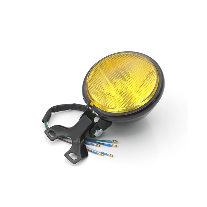 Universal 5'' Retro Motorcycle Headlight For CG125 GN125 For Harley For Honda Refit Car lights Headlamp Motorbike Accessories: Yellow
