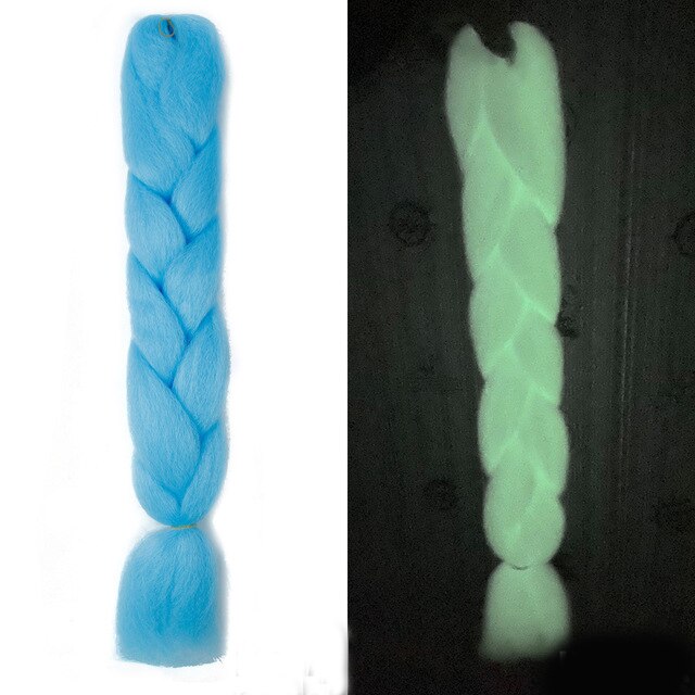 Extensiones de pelo de trenzado Jumbo brillante pelo sintético de colores para trenzas de pelo de kanekalon Msglamor de luz fluorescente trenzada africana: s4