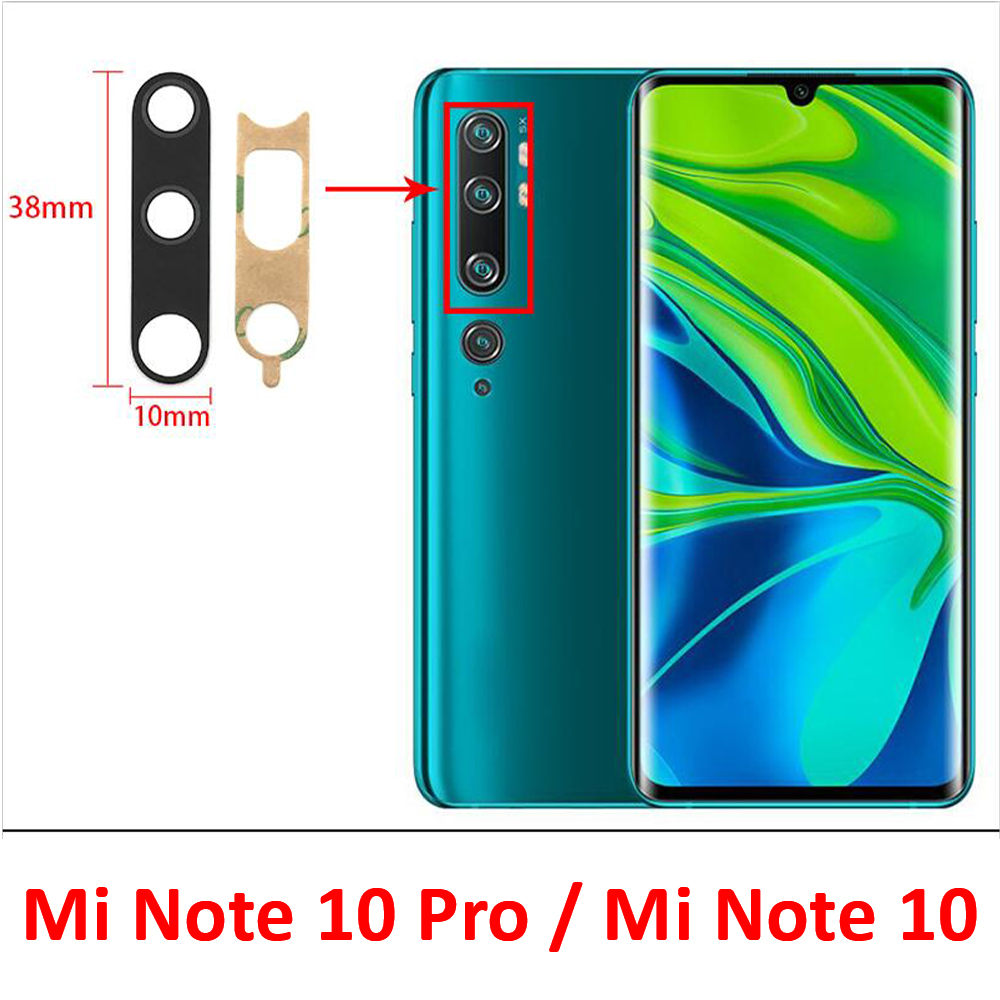 2Pcs， Original Camera Glass For Xiaomi Mi 8 10 Pro Lite Redmi 9C Note 11 6 7 8 9S 9 10 Pro 5G Max Back Camera Lens Glass + Glue: Mi Note 10 Pro