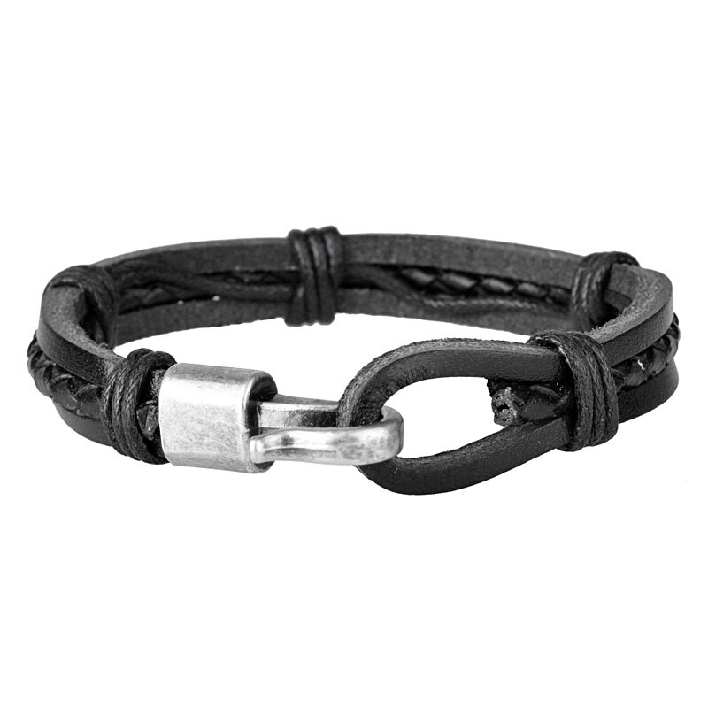 Kirykle – bracelet en cuir tissé à la main pour hommes et femmes, de , marron Punk, Vintage, manchette, , bijoux: KR1104-3