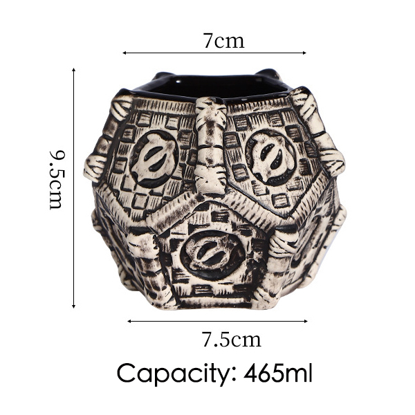 Ceramic Tiki Mug Porcelain Beer Wine Mug Cup Bar Tool ,Exotic Cocktail Glasses, Tiki Bar: Brown