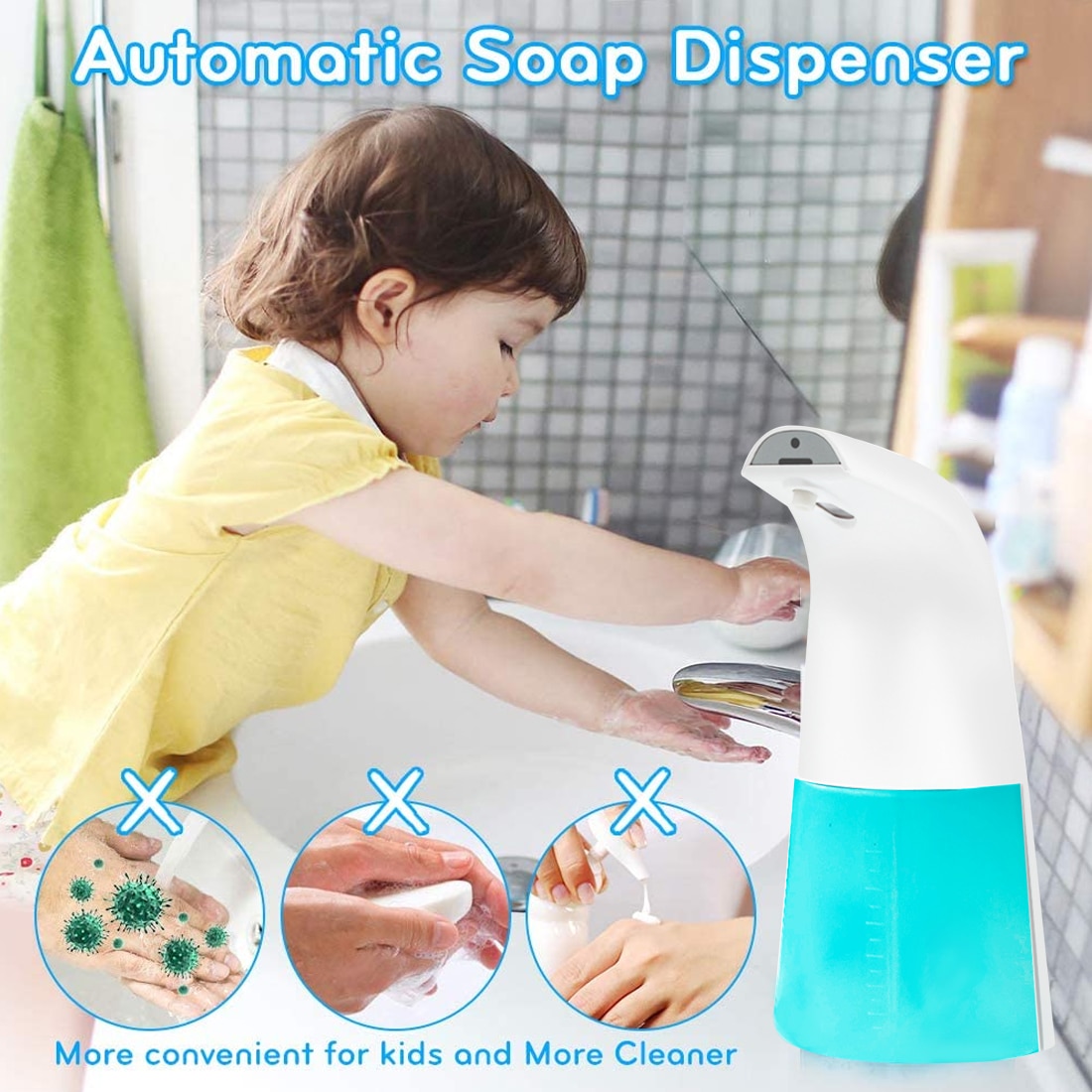 250ML Wall-mounted Washing Mobile Phone Child Baby Soap Dispenser Automatic Induction Soap Dispenser Foam Hotel Hand Sanitizer
