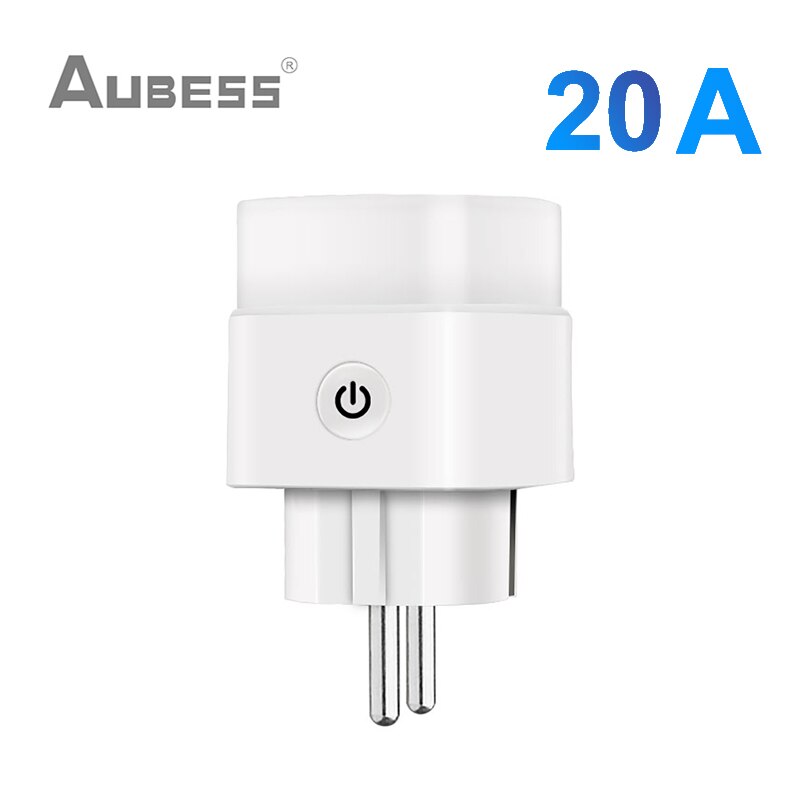 Aubess Tuya Wifi Smart Plug Eu 16A 20A Smart Socket Met Power Monitor Timing Functie Smart Leven Via Alexa Google thuis Alice: 20A