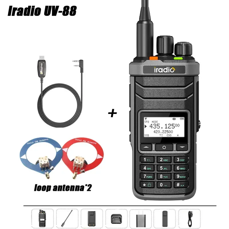 Iradio UV 88 Walkie Talkie Kurzwelle 2,3–30 MHz UV88 Zweiwegradio Multiband FM CB SW LW Typ-C-Aufladung NOAA 1024CH Gleicher RT-860