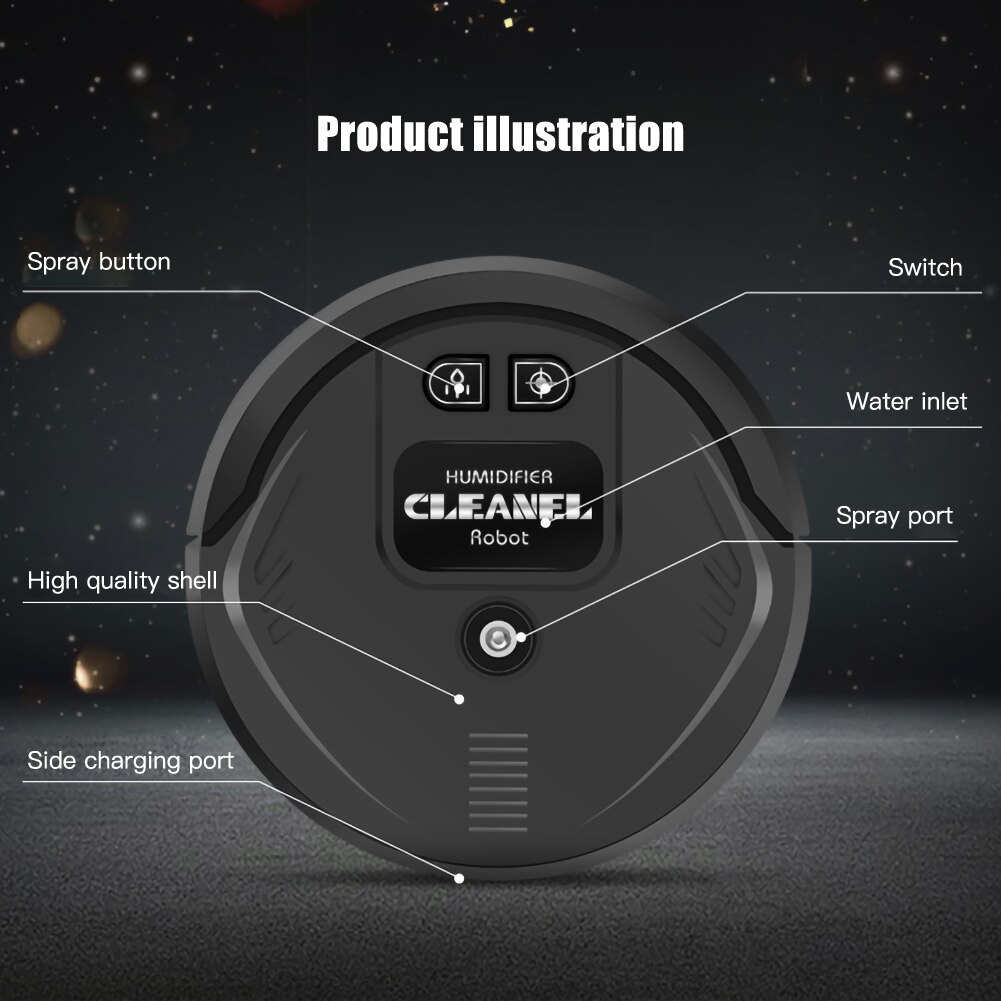 Automatic Intelligent Sweeping Robot UV Lamp Household USB Charging Cleaning Machine 1200mah Capacity Smart Vacuum Cleaner