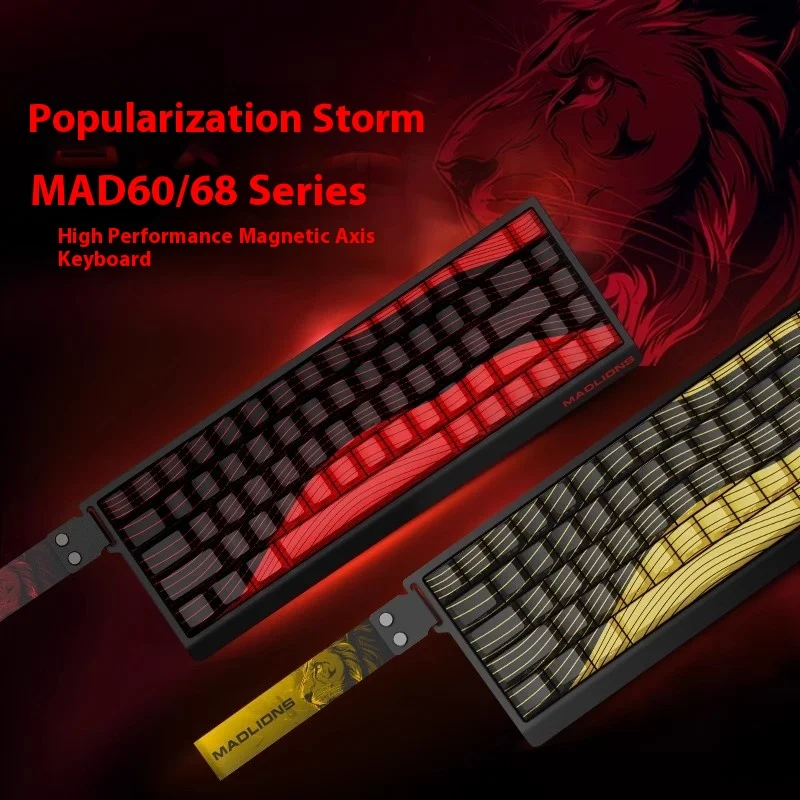 Madlions Mad 60He Magnetic Switch Mechanical Keyboard MAD68 Wired Keyboard Mad60he Custom MAD68he Esports Gamer Keyboard