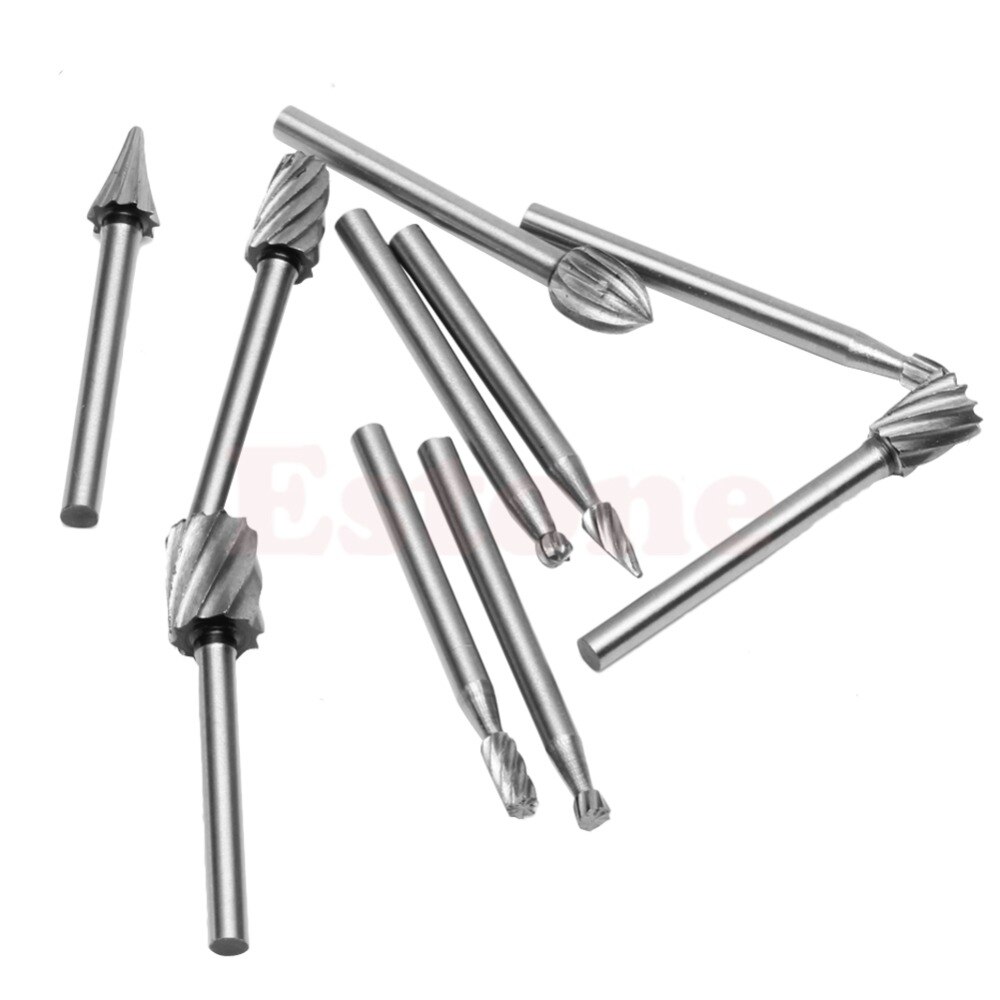 10PC/Set Rotary File Electric Grinding Polishing Head Engraving Cutter DIY Wood Tool