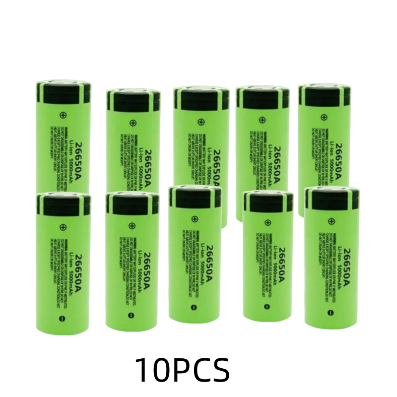 Original hochwertiger 26650-Akku 5000 mAh 3,7 V 50 A Lithium-Ionen-Akku für 26650 A LED-Taschenlampe + Ladegerät: Orange