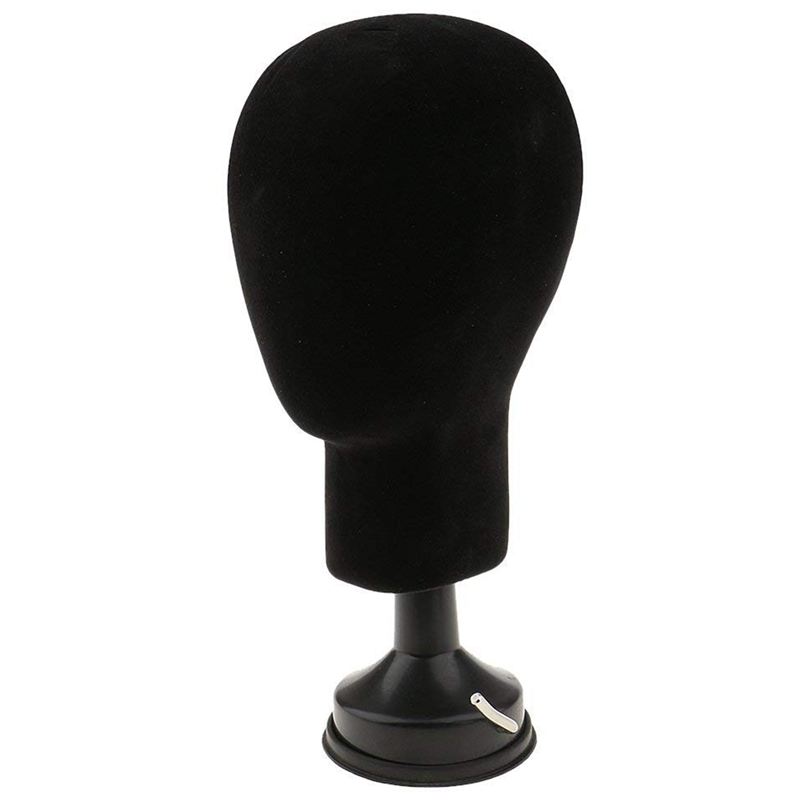 Polystyrol Schaum Mannequin Gesicht Modell Kopf Perücke Halfter Brillen Brillen Mit Basis Halterung-Schwarz, 35cm