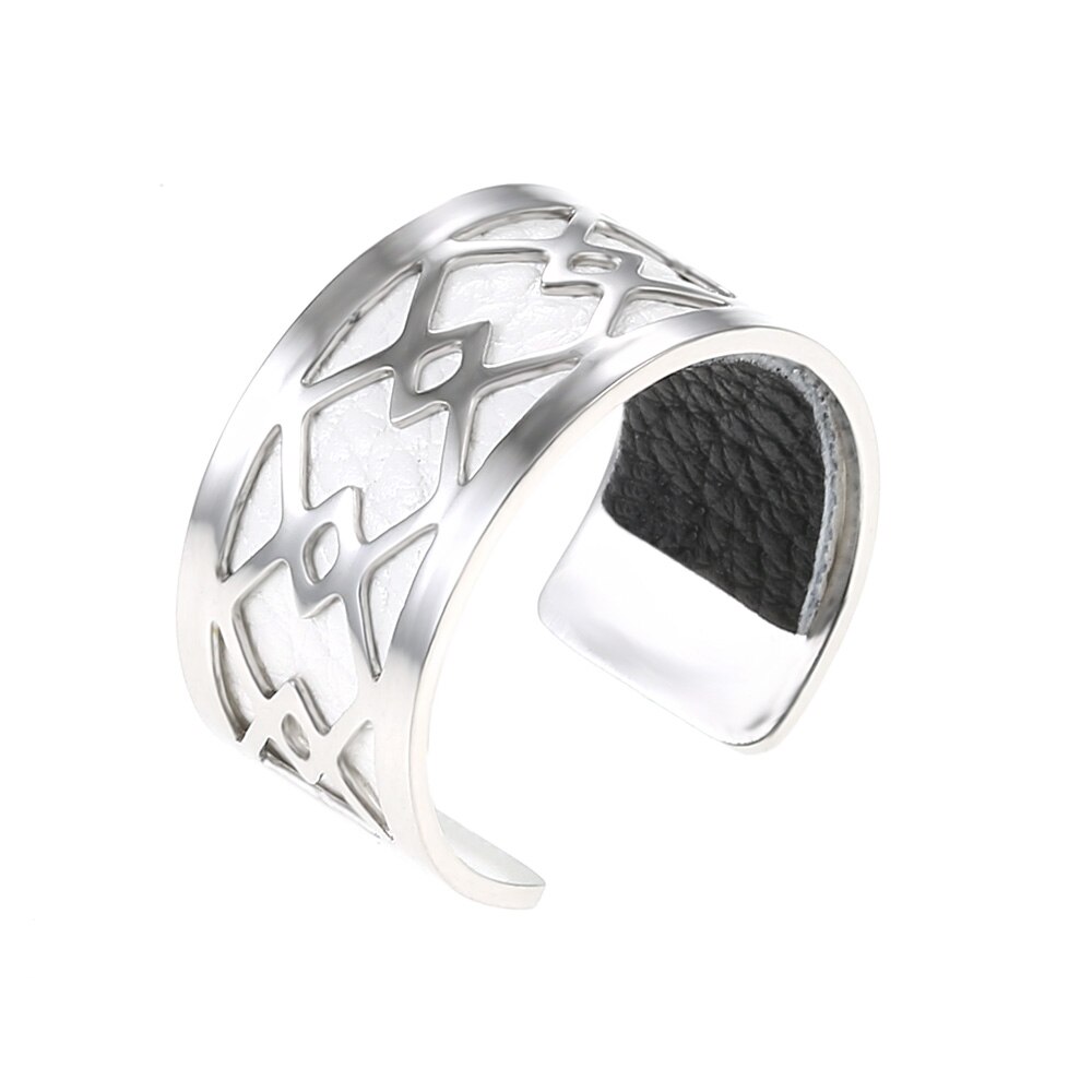 Cremo Giet Femme Sieraden Roestvrij Stalen Ring Band Verstelbare Ring Bague Femme Sieraden Diy Omkeerbare Lederen Ring: SR0016712
