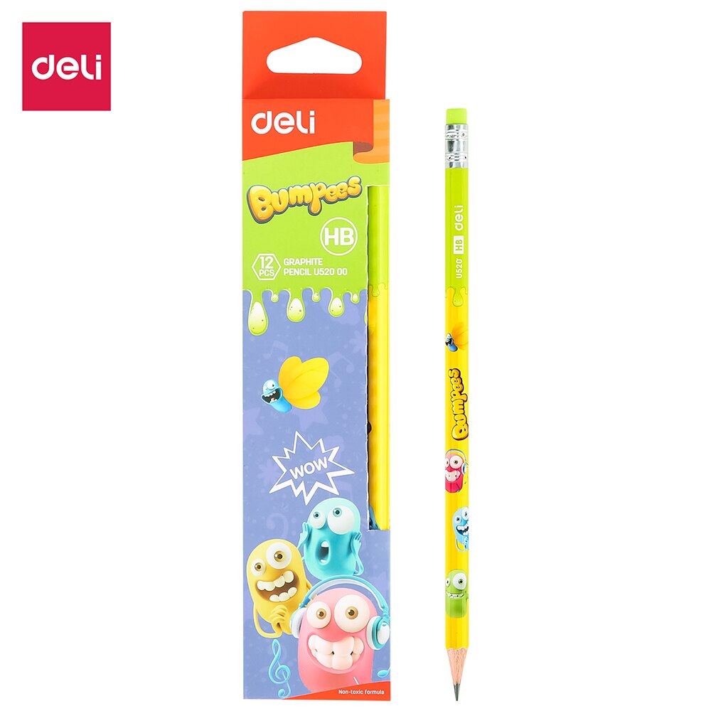 Deli Graphite Pencils for School 1 Box(12PCS) HB/2B Student Pencil Drawing Pencil Set Pencils for Kids EU52000 EU52200