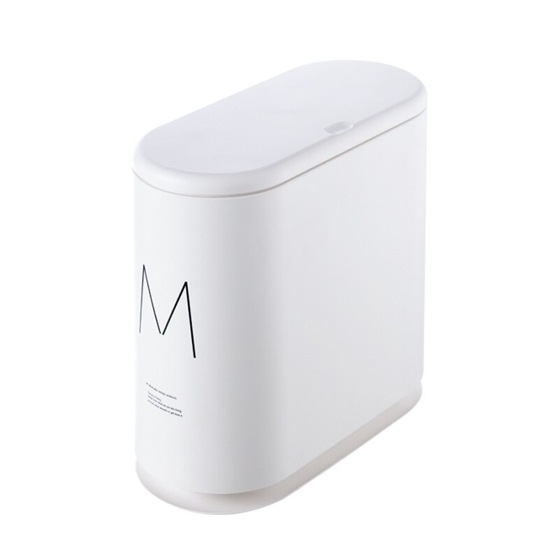 Prullenbak Rechthoek Plastic Push Vuilnisbakken Grote-Size Vuilnisbak Huishoudelijke Afval Opbergbakken Voor Keuken Badkamer Bustbin: white and M
