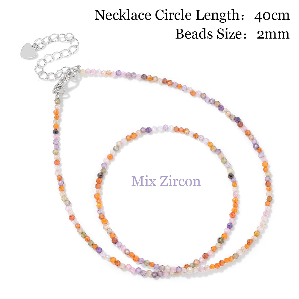 Mini Steen Kralen Ketting 2mm Facet Natuurlijke Agat Quartz Kettingen Vrouwelijke Mode Party Choker voor Vrouwen Meisjes Sieraden