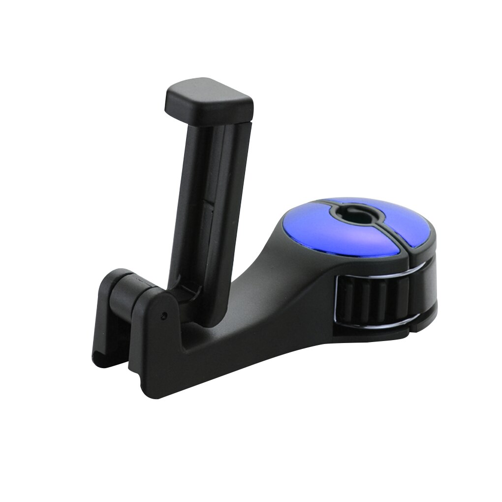Soporte móvil ajustable titular del teléfono del coche reposacabezas de coche ganchos de sujeción asiento colgador trasero Clips para bolso de artículos para el hogar: Blue