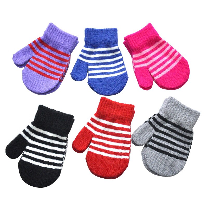 Inverno quente tricô luvas de lã para crianças 1-5 anos de idade d23-pinstripe envoltório para inverno quente tricô lã luvas