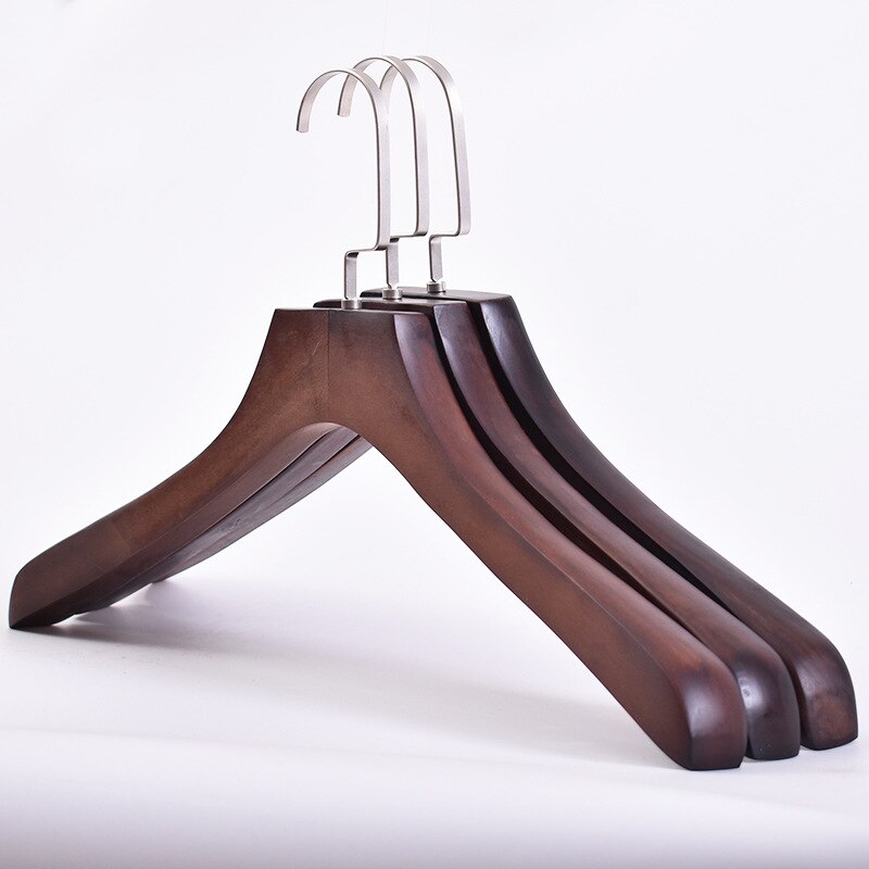 10 stücke Retro Hölzernen Kleiderbügel Massivholz Non-slip Kleidung Rack Schrank Organizer Mantel Anzug Kleiderbügel Shop Trocknen Rack raum Saver