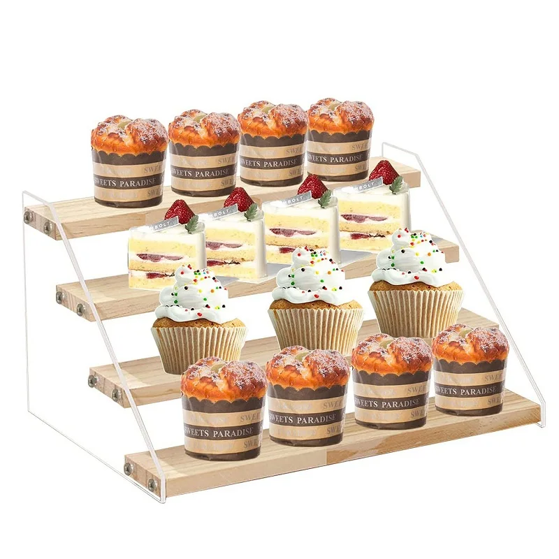 Présentoir en bois acrylique, support de maquillage, organisateur de parfum, étagère à 2-7 couches, figurine d'action, poupée, jouet, échelle, vitrine, supports de rangement