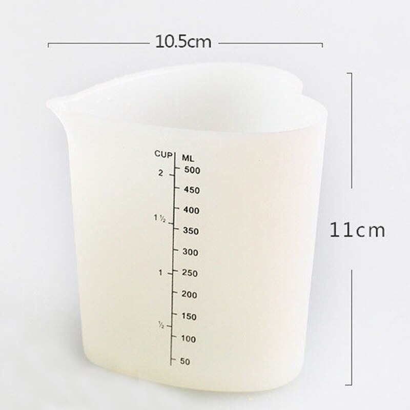 500 Ml Siliconen Maatbekers Heart Shape Thicken Zachte Ovenvaste Flexibele Pinch Giet Cup Cake Bakken Tools JAN88