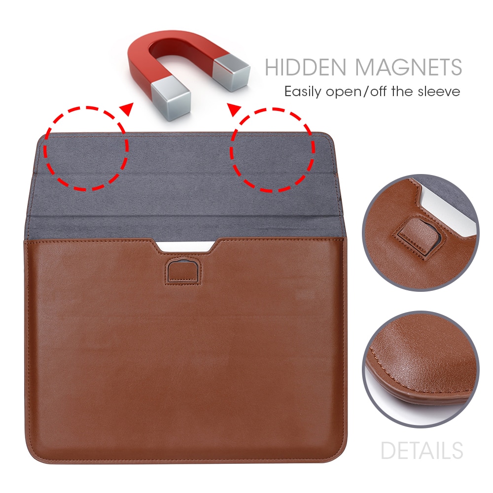 Étui de protection de manches en cuir PU pour Apple Macbook Air Pro Retina 11 12 13 15, housse pour ordinateur portable 13.3 pouces, Mac book