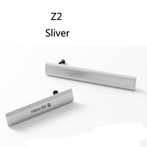 Funda protectora de polvo para Sony xperia z3 compact Mini M55W D5803 D5833 Z2 Z1, puerto de carga Micro SD USB y tarjeta SIM trasera: Z2 D6503 L50W Sliver