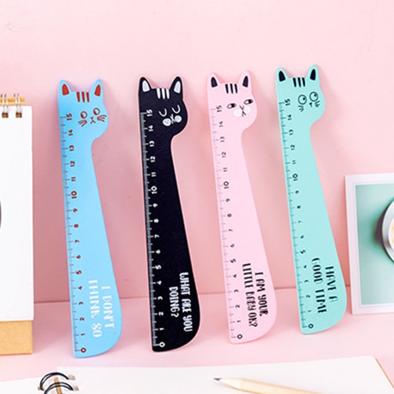 Cat Ruler Kawaii Accessories Cute Ruler Novelty Stationery Patchwork Ruler Cartoon Cute Set of Drafting Rules School Supplies