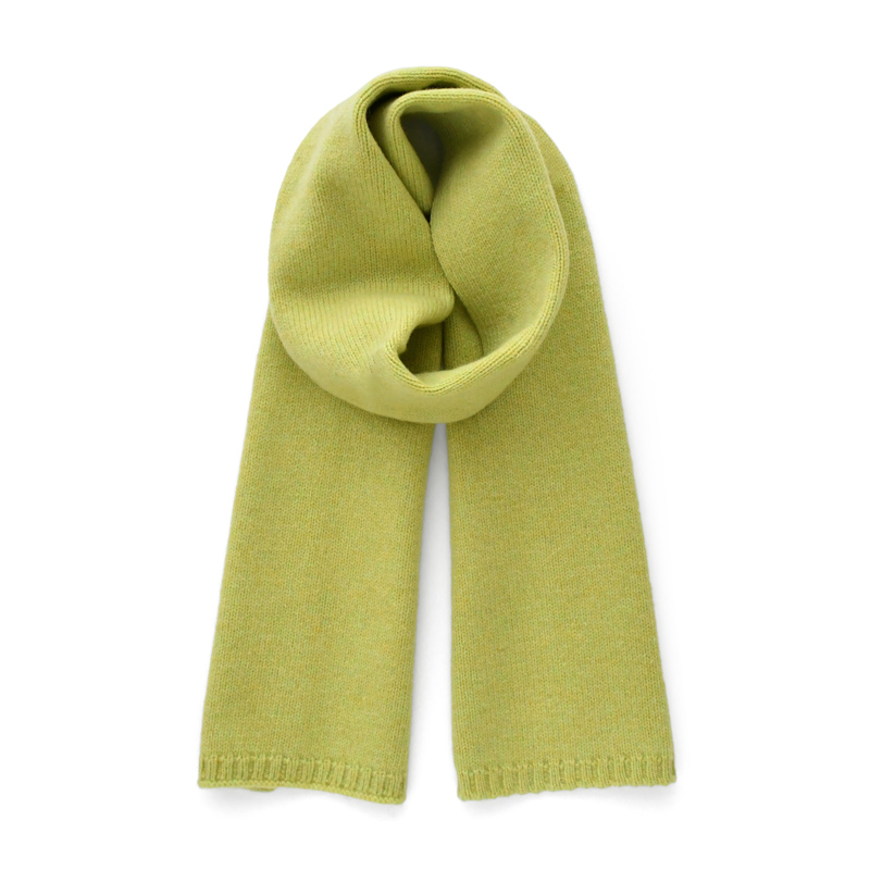 Fresh green wool small scarf women autumn winter warm knitted solid color scarves luxury kids adults christmas year: L / black