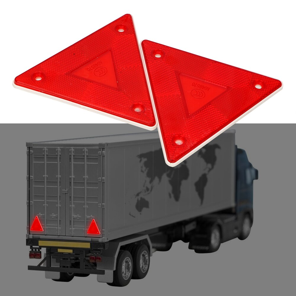 Stop Warning Sign Safety Reflective Sign Board Triangle Warning Reflector Truck Plate Rear Light 2 Pieces Red
