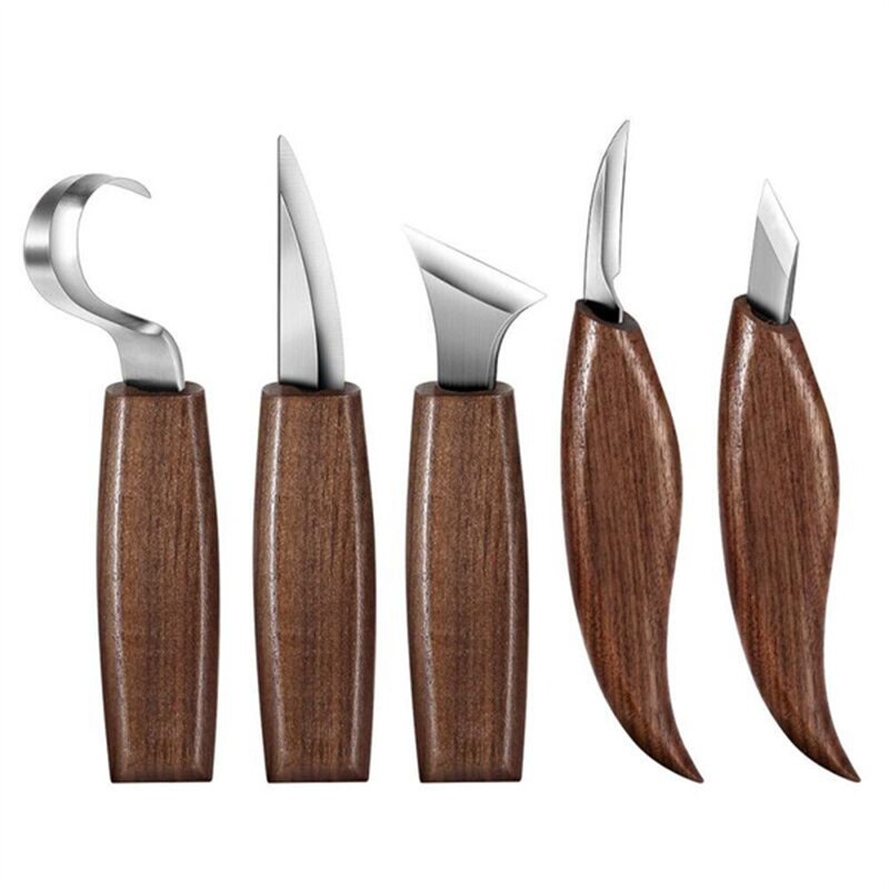 3/7/10pcs Chisel Woodworking Cutter Hand Tool Set Wood Carving Knife DIY Peeling Woodcarving Sculptural Spoon Carving Cutter