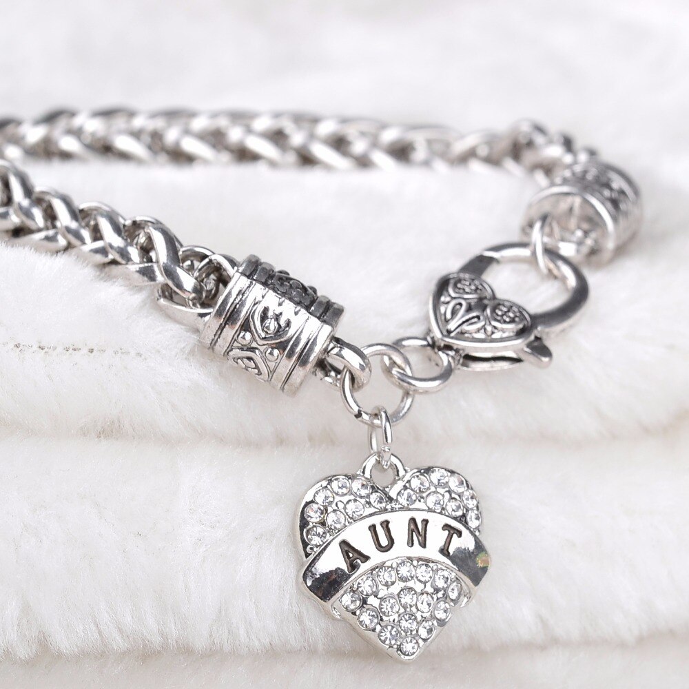 Klar stein armbänder frauen vintage mom mimi nana kristall armband pop kette schwester Armband besten freund tante brief kette hoffen