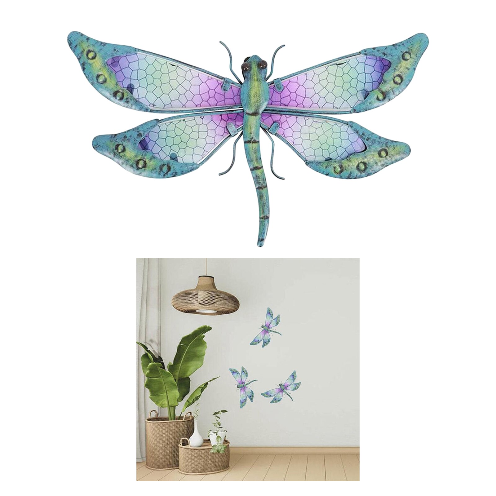 Unique Dragonfly Wall Statue Decor Artwork Indoor Outdoor House Bedroom Bathroom Office Garden Patio