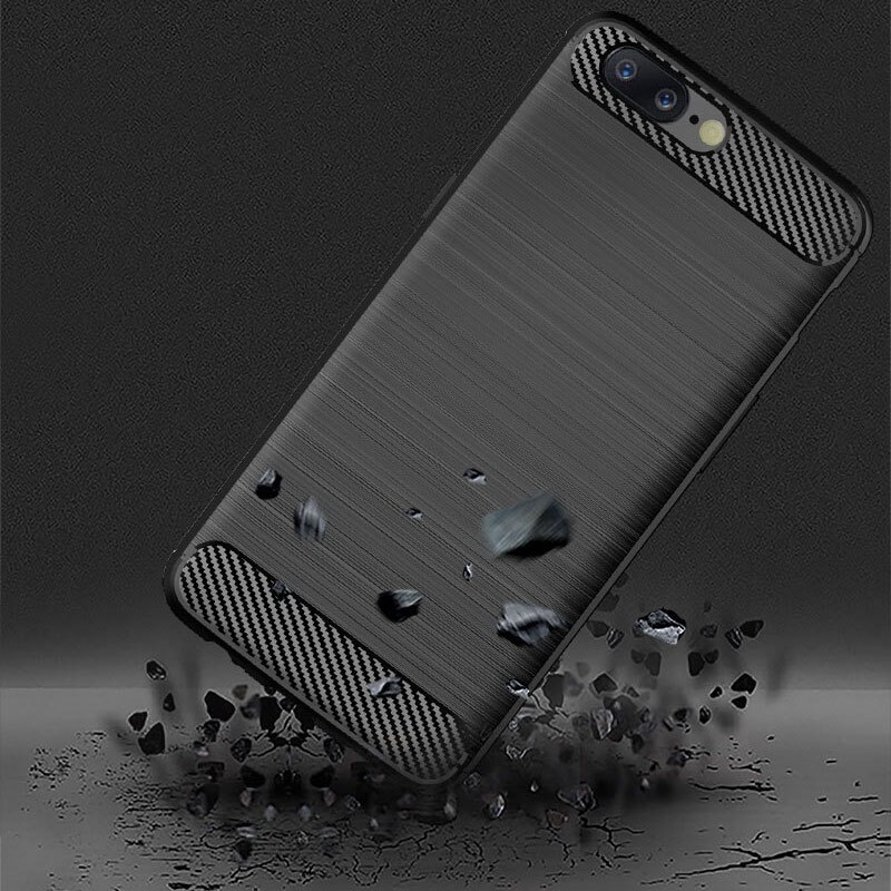 Schokabsorptie Cover Soft Tpu Anti Scratch Carbon Fiber Back Originele Case Voor Oneplus 5/Vijf A5000 1 + 5 5.5 &quot;Cover Cases