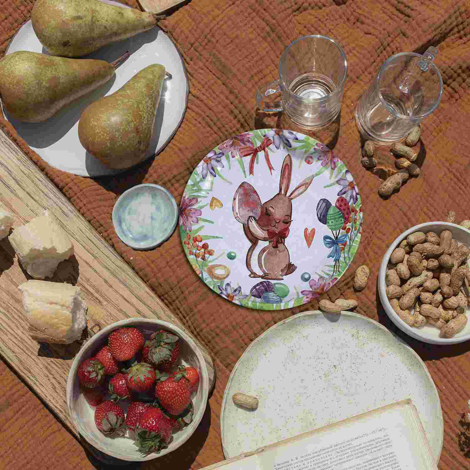 1 Pc Easter Candy Plate Iron Fruit Storage Tray Cartoon Nut Snack Storage Holder