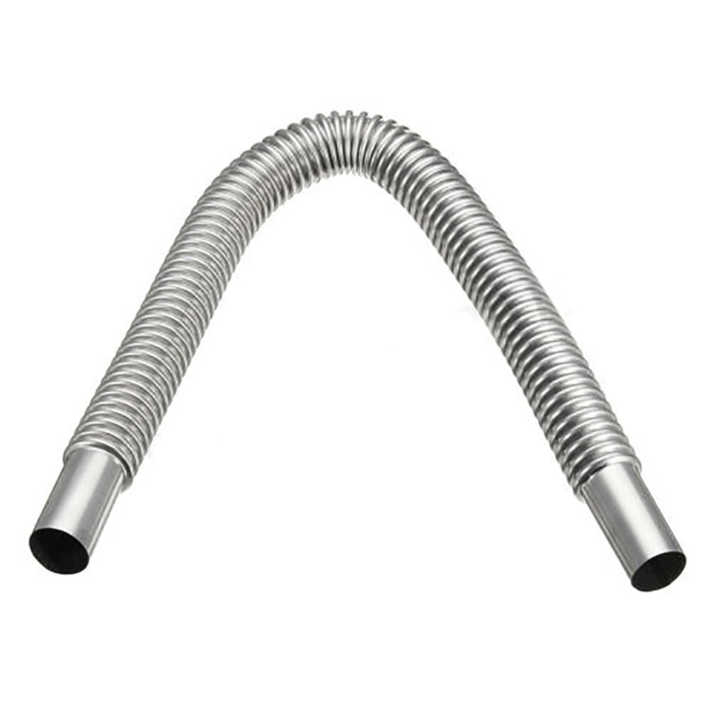 60cm Car Stainless Steel Material Exhaust Pipe Corrugated Round Pipe Parking Silencer Diesel Heater Silver: car exhaust pipe