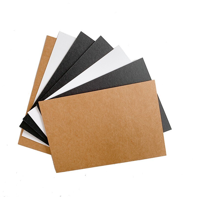 100Pcs Kraft Paper Card Vintage Blank Postcard Greeting Cards Brown White Black DIY 14*10CM