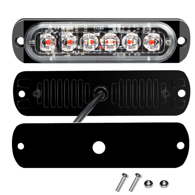 6LED 4LED luz de advertencia de coche luz de avería de parrilla coche camión remolque baliza lámpara LED luz lateral ámbar 12V - 24V