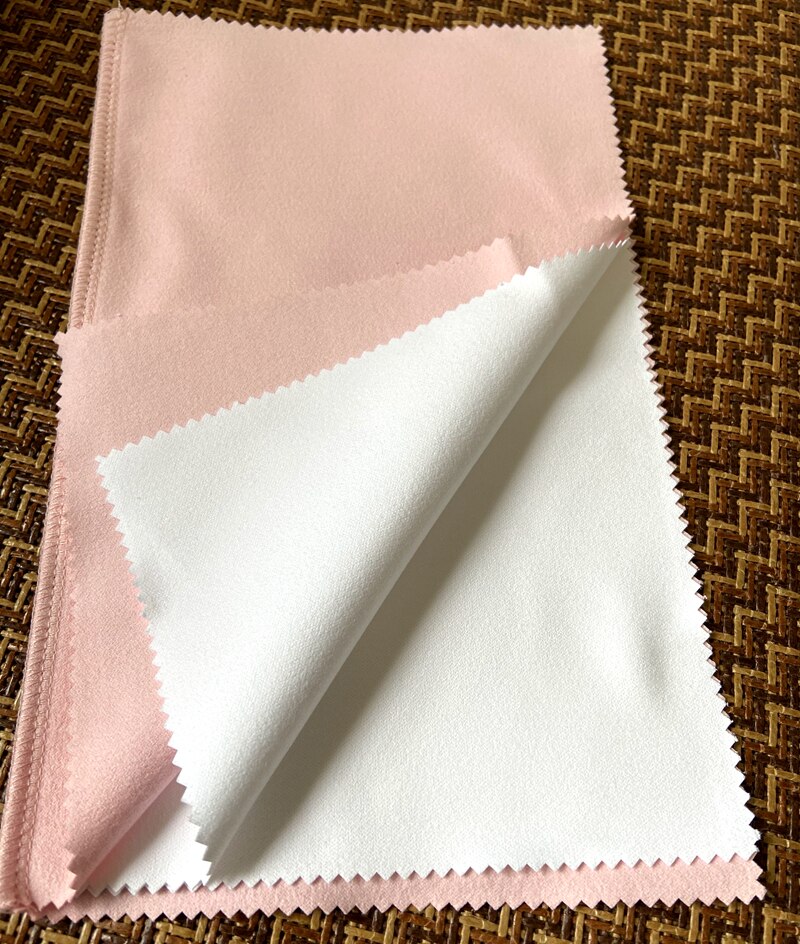 1 stk 25 x 15cm semsket skinn stoff sølv polish klut smykker rengjøring gull platina flerlags anløpsfjerner: Rosa
